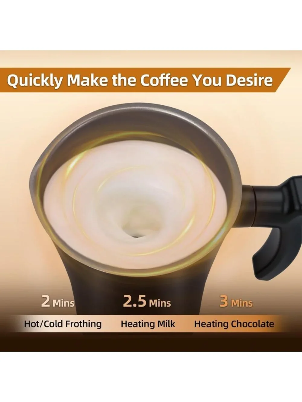 4-in-1 Electric Milk Frother & Steamer - Automatic Foam Maker for Coffee, Latte